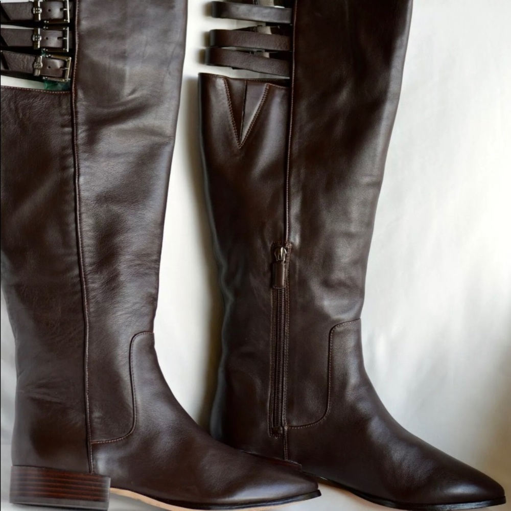 NIB BCBG Croc-Riding Brown Boots 9.5 Origin $450. - Picture 2 of 13